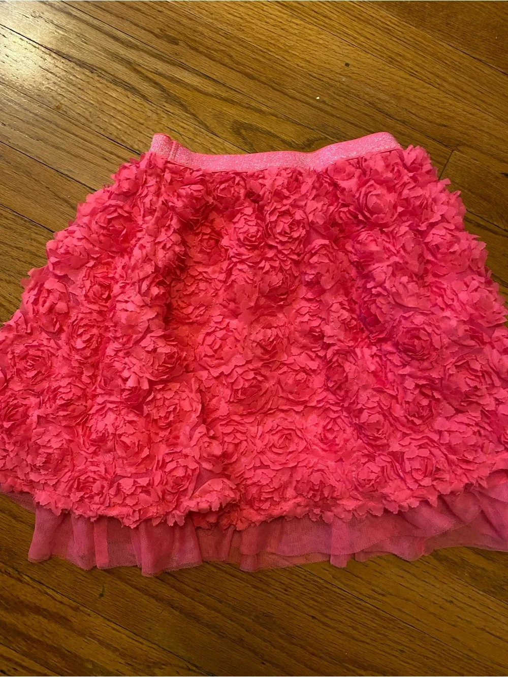 The Children's Place Hot Pink Floral Appliqué Skirt size large